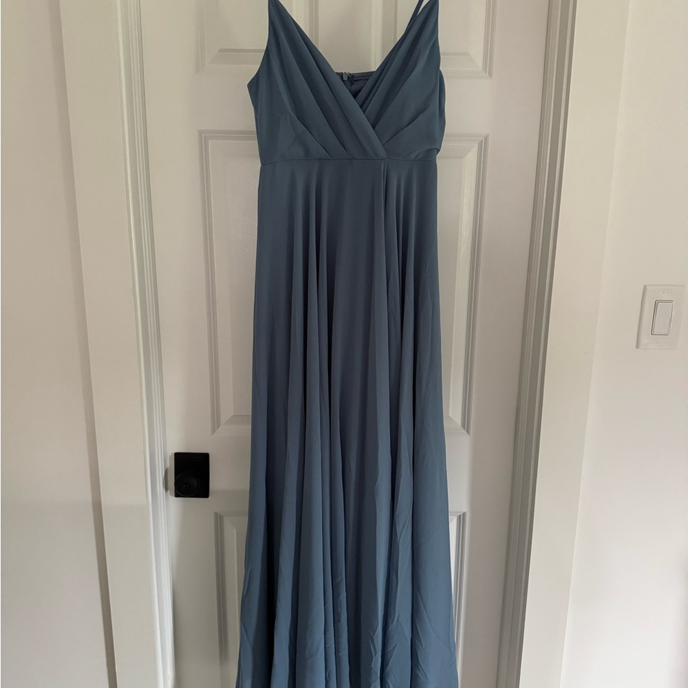 Lulu's All About Love Slate Blue Maxi Dress